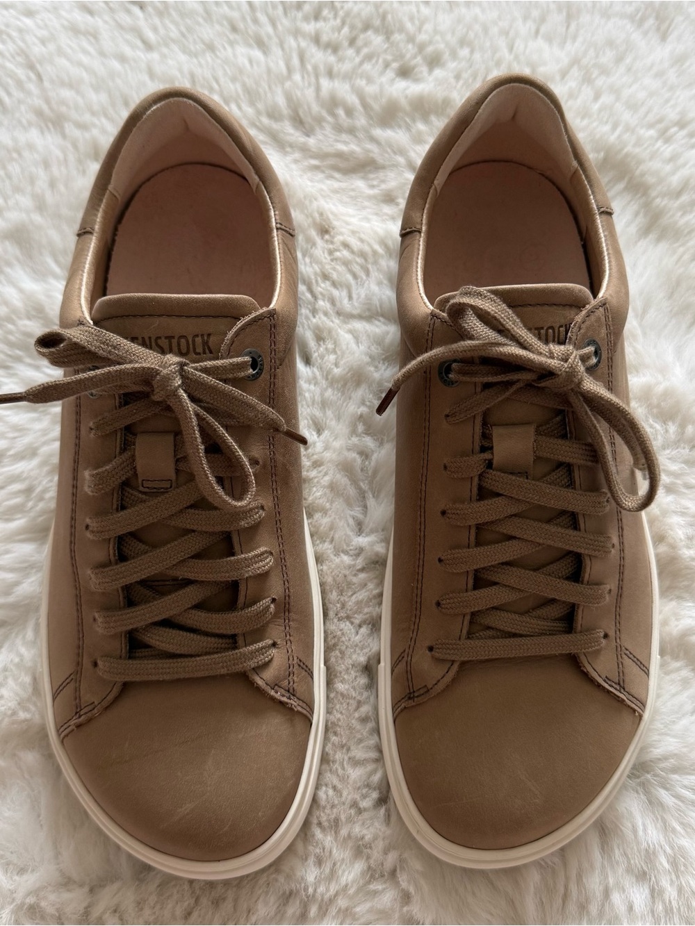 Birkenstock Bend Low Casual Sneaker Beige Leather Size EU 40 / US 9 - Picture 4 of 9